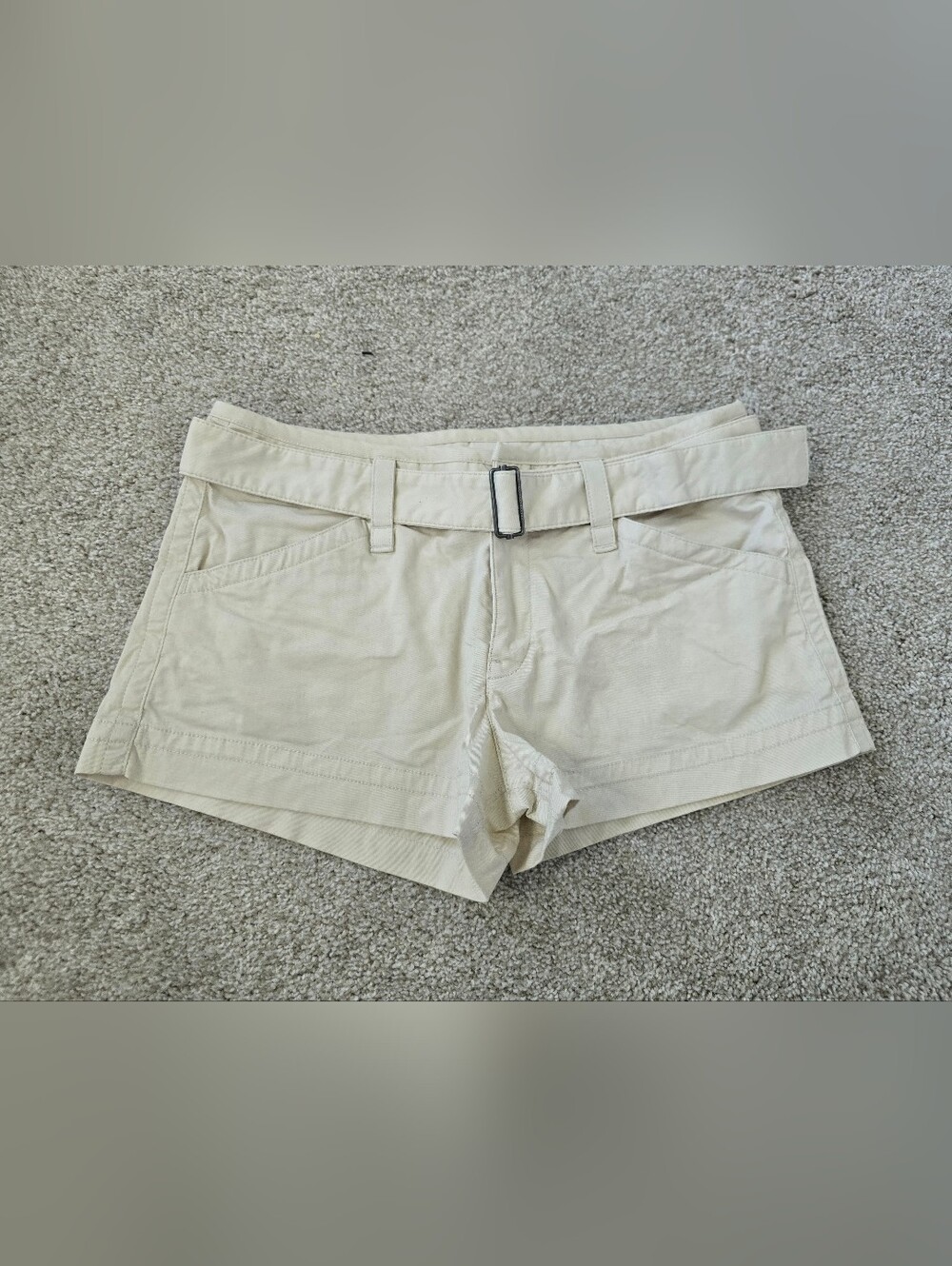 Abercrombie & Fitch Cream High-Waist Belted Shorts Sz 28 Worn 1x